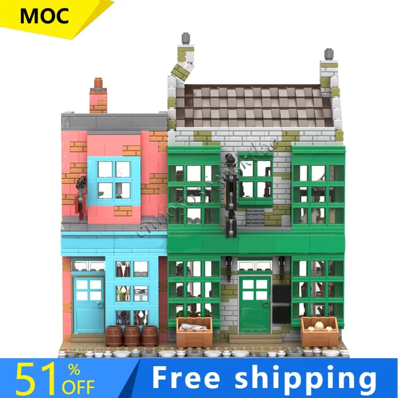 1271PCS MOC Modern City Street View Magical Menagerie Building ModelDIY Puzzle personalizzato Tecnologia Assemblaggio creativo Giocattolo per bambini Regalo