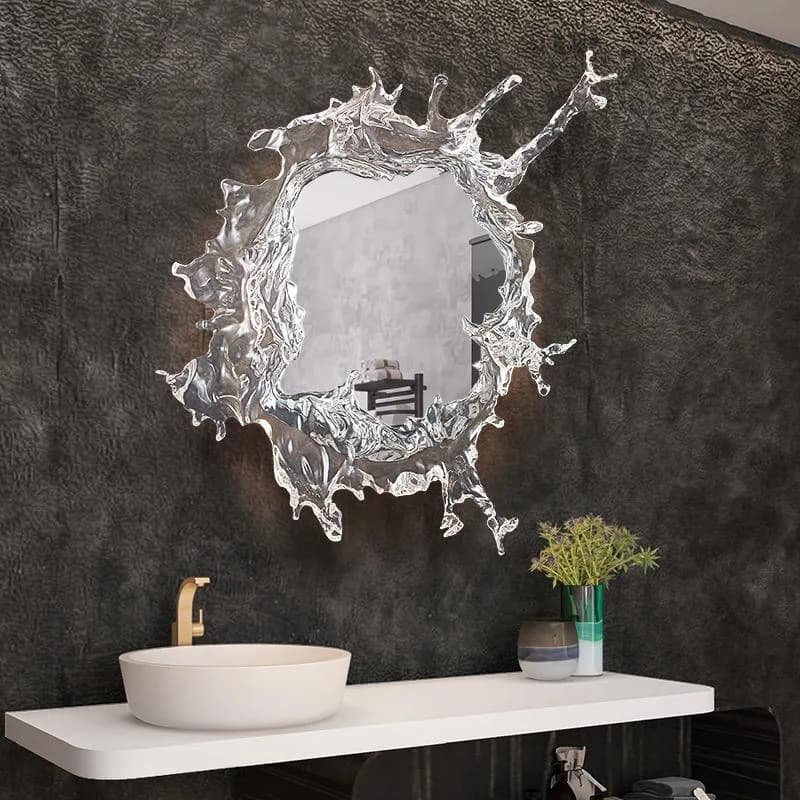 Art Water Flower With Mirror Wall Light Modern Led Wall Lamps For Bathroom Dressing Mirror Wall Sconces Home Decor Wall Lighting