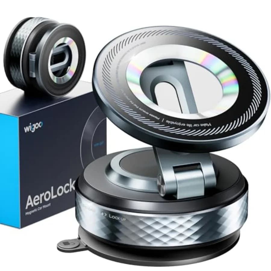 Supporto Magnetico per Telefono da Auto per Magsafe [Aspirazione 80LBS e Magnete 3000gf] 360° ° Supporto regolabile per telefono da auto per iPhone
