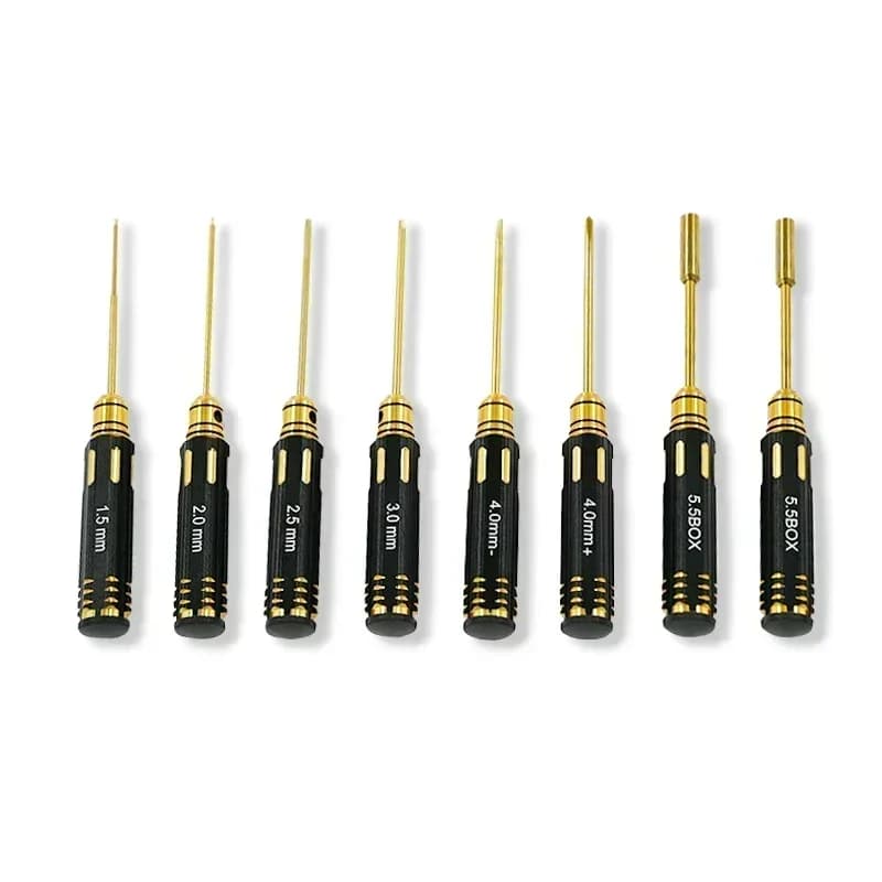 Set di chiavi esagonali RC 8 pz. 1.5/2.0/2.5/3.0/5.5/7.0 BOX, cacciavite esagonale a croce 4.0, kit di strumenti per riparazione RC, chiave a croce per RC H