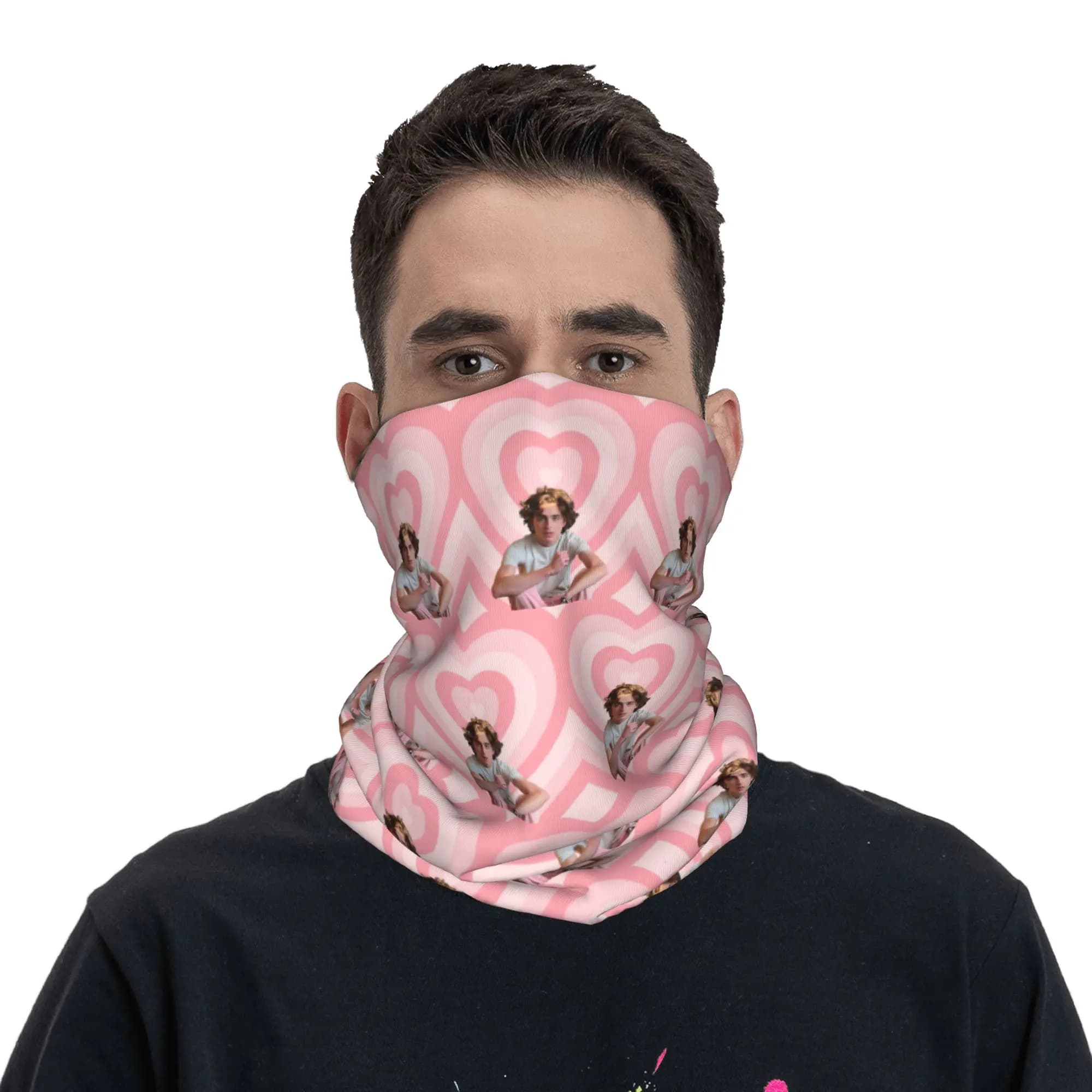 Timothee Chalamet Bandana Copricollo Sciarpa stampata Maschera per il viso Sport all'aria aperta Unisex Adulto Inverno