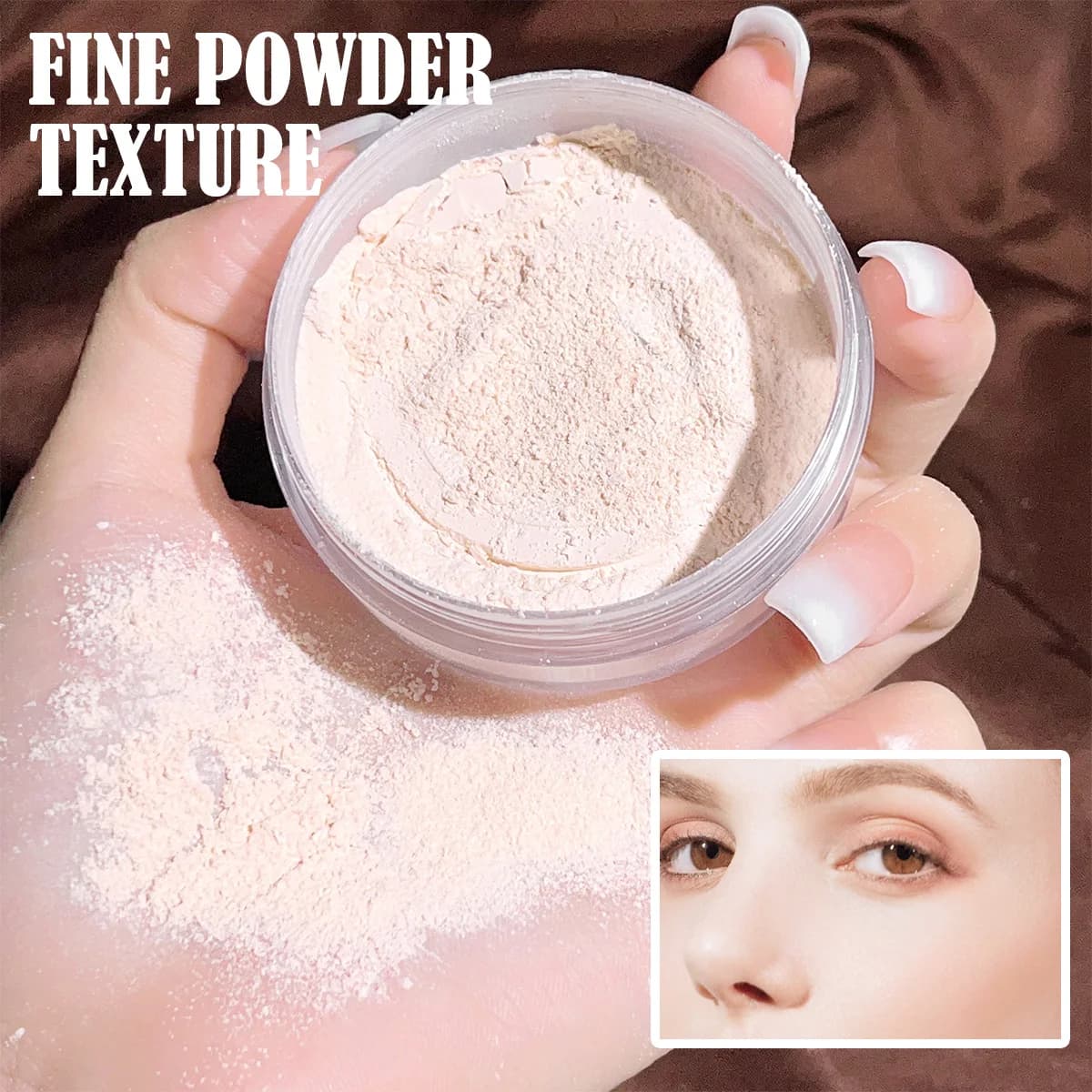 Fixing powder for light, impeccable and transparent makeup, waterproof and easy to remove, fastening powder and fixing for natural makeup