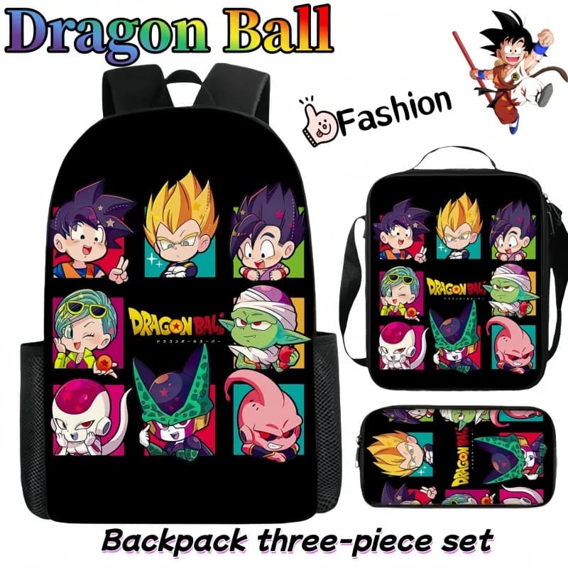 Dragon Ball Backpack Anime Cartoon Stylish Personalized Student Shoulder Bag Pencil Case Birthday Gift for Boys and Girls