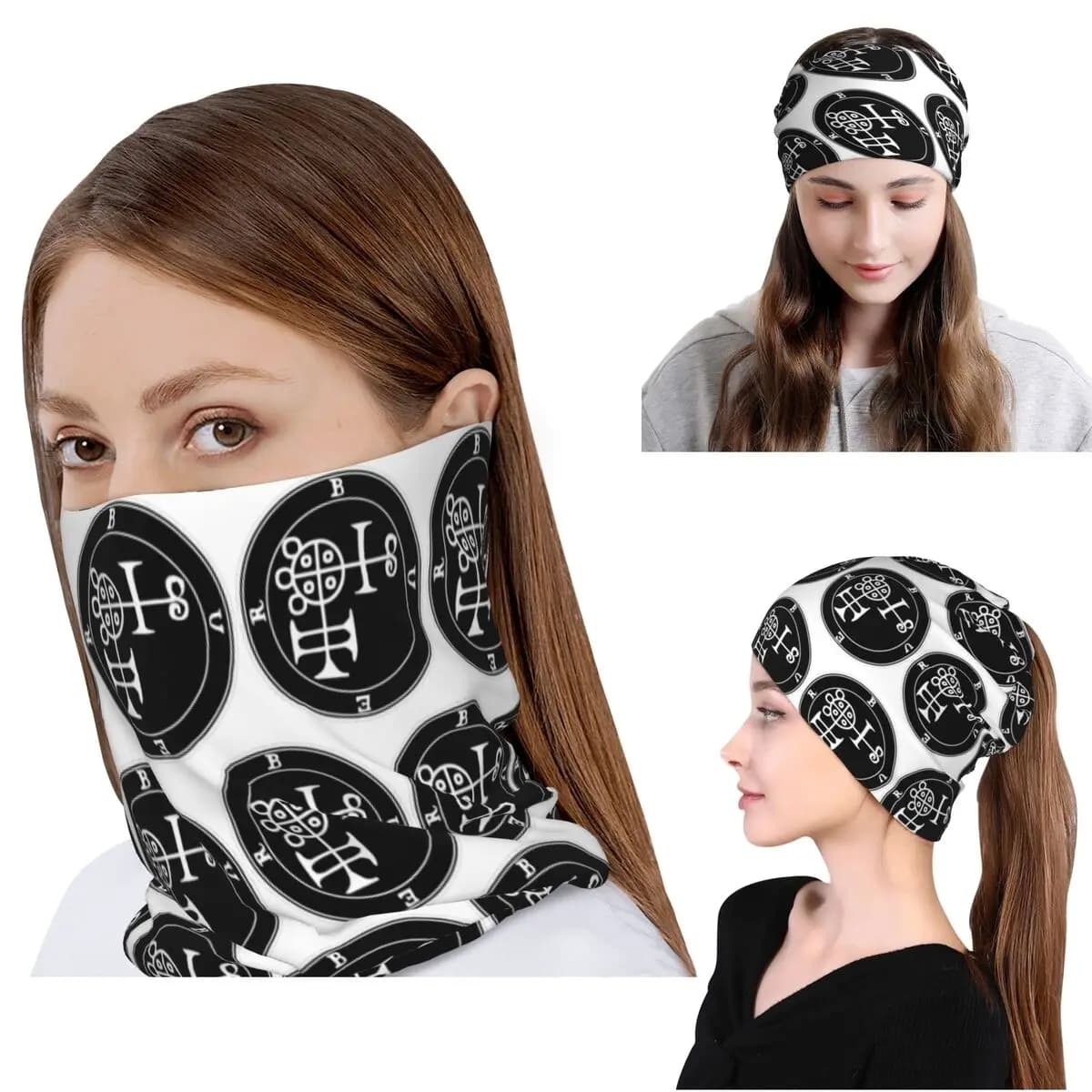 Demon Buer Seal Bandana Neck Cover Mask Scarf Warm Cycling Scarf Beanies Hat for Men Women Adult Windproof