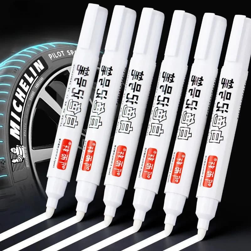 Penna Vernice Pneumatico Marcatura Permanente Impermeabile Bianco Retouch Riparazione Palline da Tennis Orizzontali