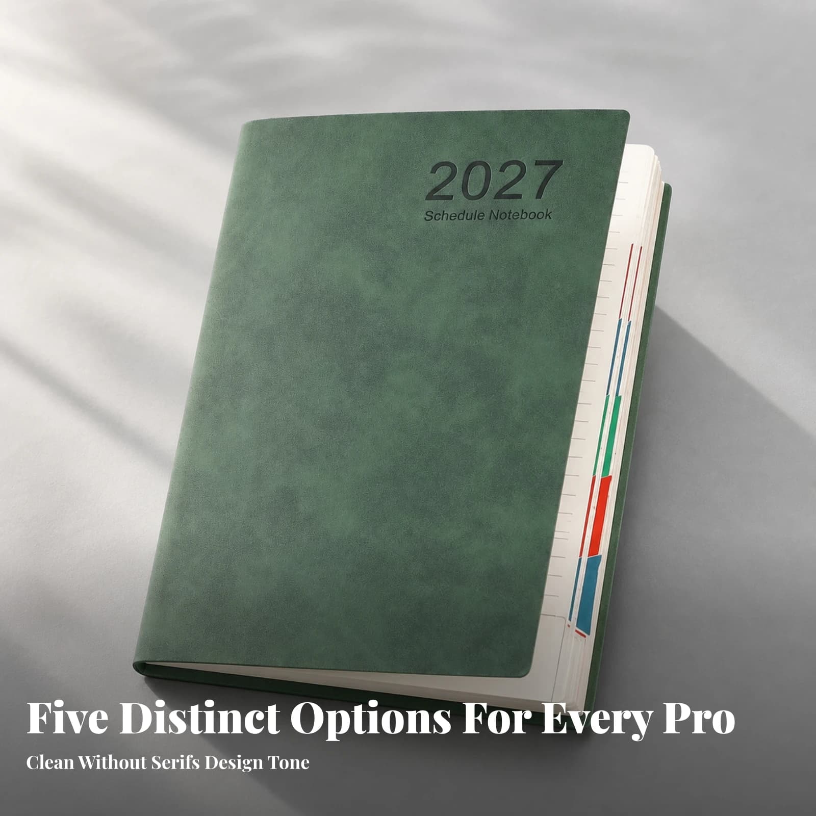 2027 English Schedule Planner Notebook Soft-Touch 12-Month Schedule Planner A5 Planning Notebook Portable Efficiency for Work