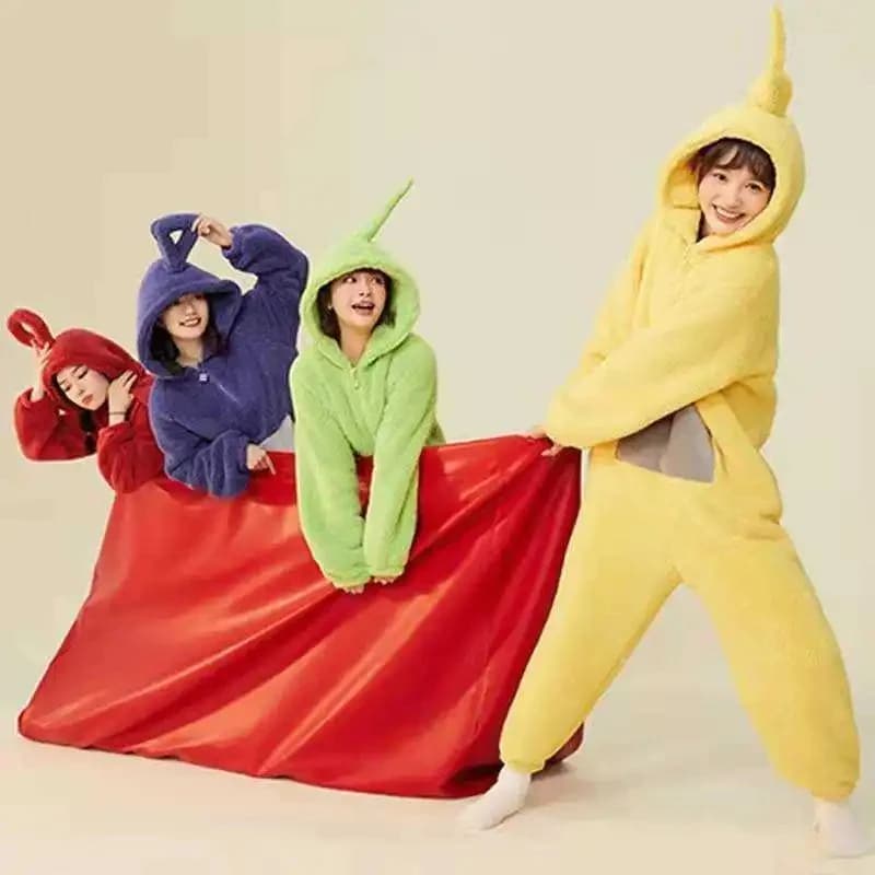 ⭕️ ⭐️ ⭕️ Pigiama Divertente per Adulti, Costume di Tinky Winky, Laa-Laa e Po dei Baby Tubbies, Morbido per Halloween e Natale ⭐️ ⭕️ ⭐️