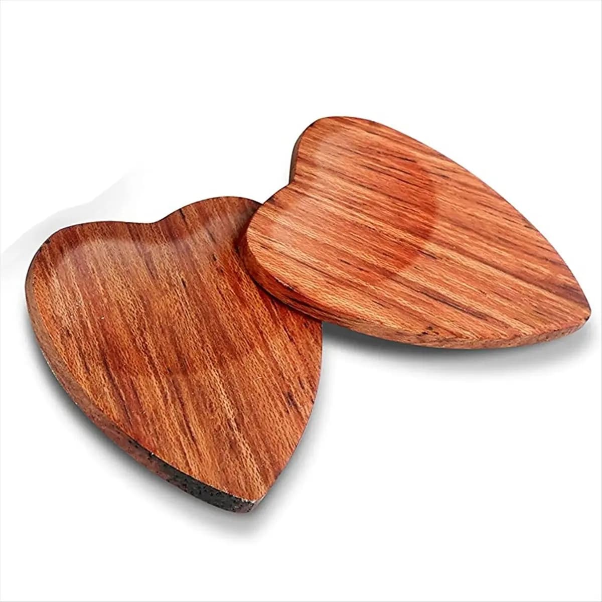TUREBG 6 Pezzi Plettri per Chitarra Acustica in Legno a Forma di Cuore Accessori per Strumenti Musicali