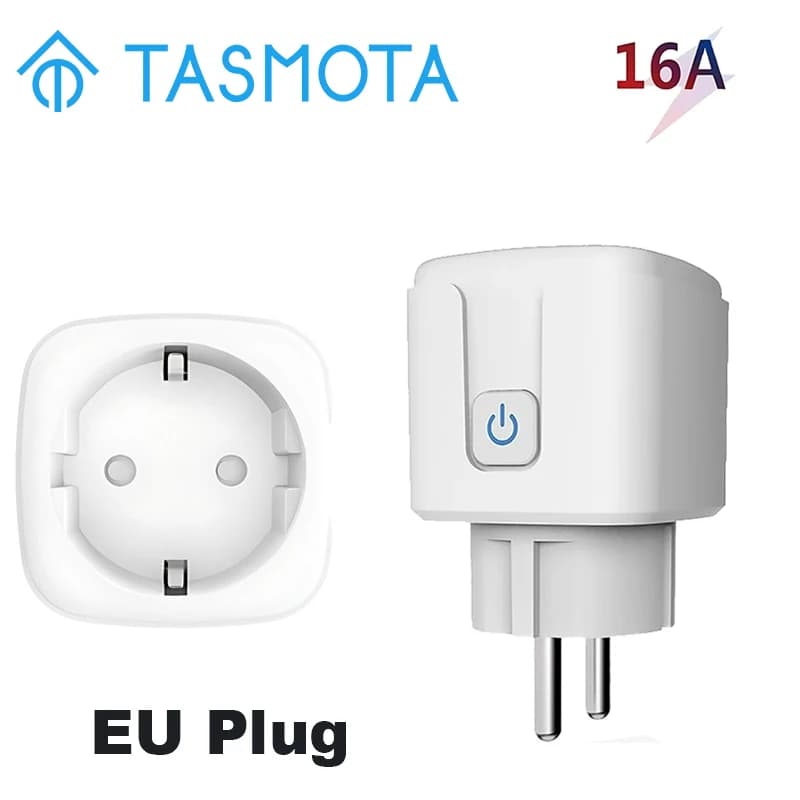 Pre Flashed TASMOTA EU Plug WIFI 16A Adapter Smart Socket Outlet with Power Monitor 2MQTT works with Home Assistant ESP8285