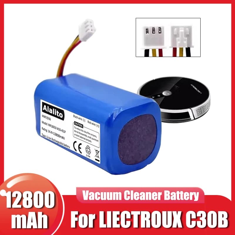 14.4V/14.8V 12800mAh，for LIECTROUX C30B XR500 E30 for PROSCENIC 800T 830P 820P 820T 820S robotic vacuum cleaner
