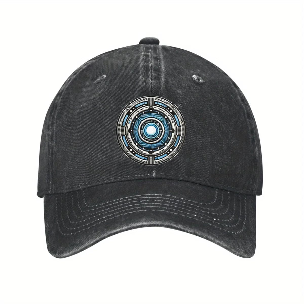 Arc Reactor baseball cap in vintage style, adjustable, in washed denim, for men and women, outdoor casual