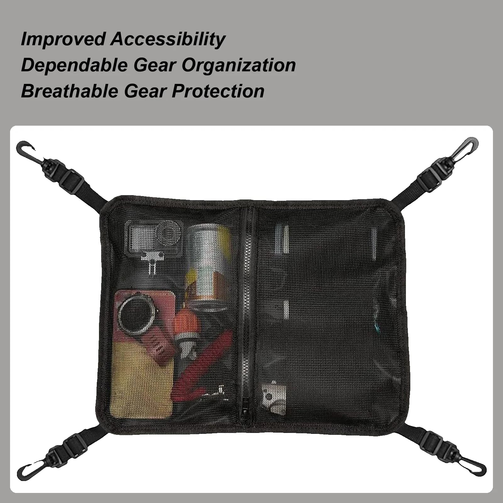 Borsa da coperta per tavola da paddle con 4 ganci, organizer per sport acquatici, borsa a rete da coperta per kayak, per spedizioni di pesca, surf, immersioni, nautica