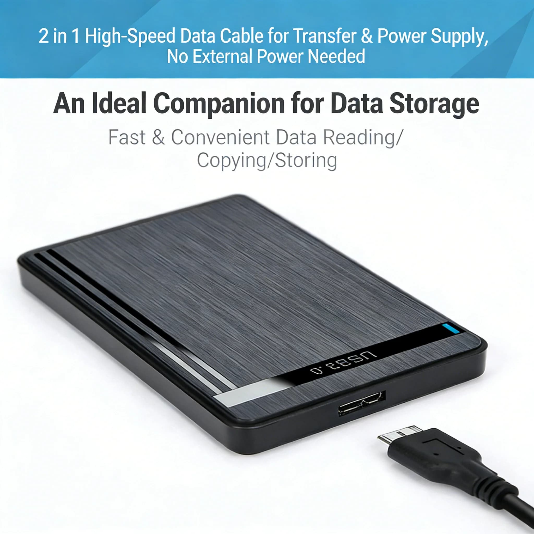 Box esterno per SSD/HDD SATA da 2,5 pollici senza utilizzo di strumenti, custodia per disco rigido esterno Micro USB 3.0 per PC portatile