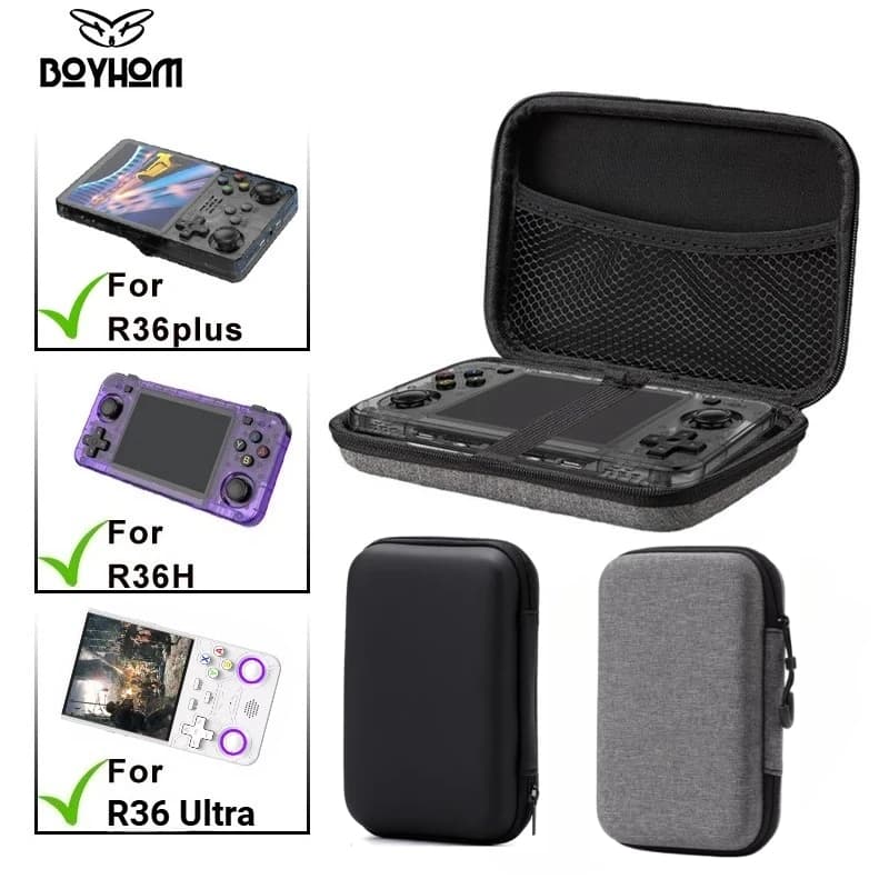 Borsa protettiva portatile con cerniera per console di gioco retrò, custodia rigida in EVA per R36PLUS R36H RGB30 R36 Ultra