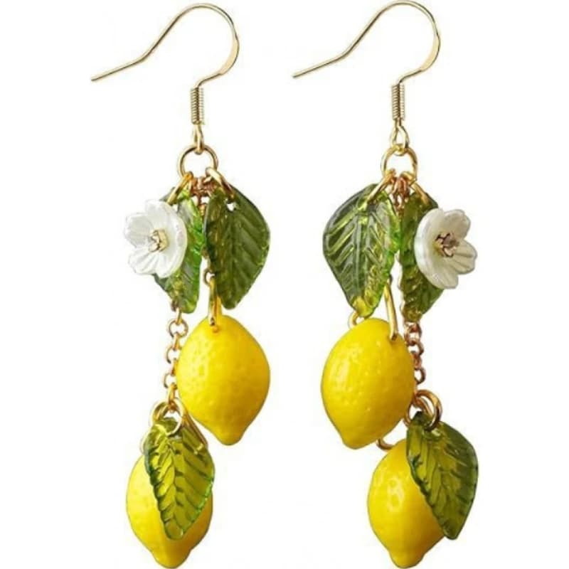 Lemon Earrings in Glass Light Earrings for Fruit and Food Can Love Kawaii Earrings Pastoral Earrings for Women Her Birthday Gift