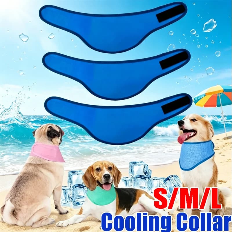 Collare Refrigerante per Cani e Gatti, Sciarpa Ghiacciata Riutilizzabile per Protezione dal Calore Estivo, Collare Freddo per Animali Domestici per Raffreddamento Istantaneo, Ideale per Passeggiate