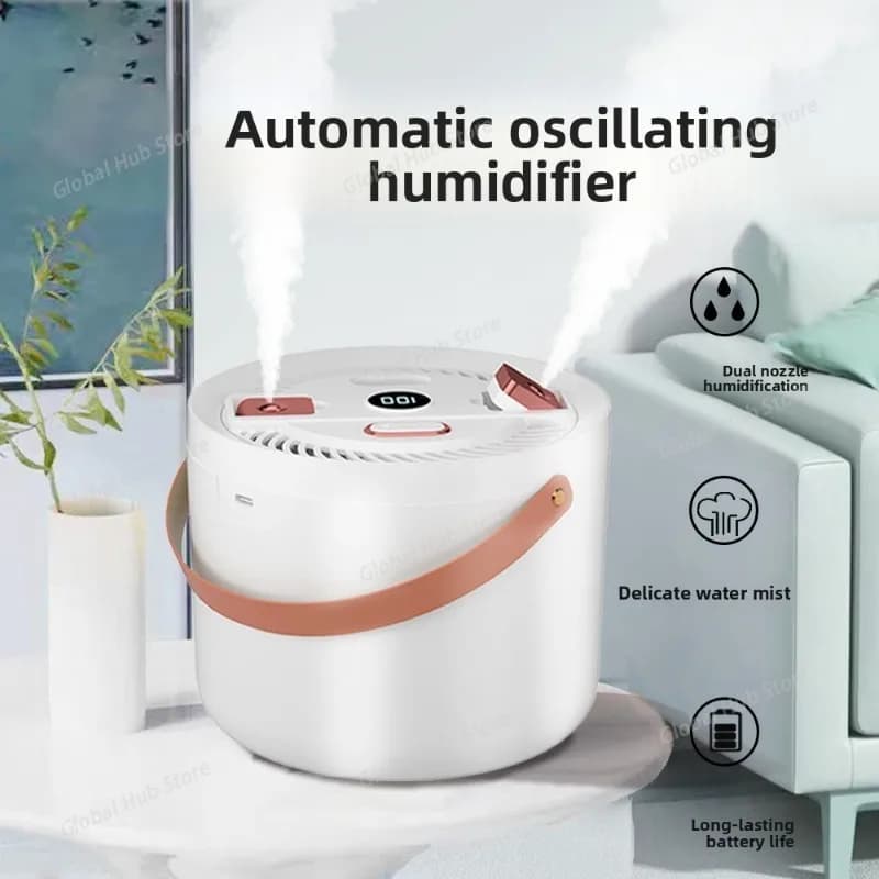 Nuovo umidificatore con agitazione automatica ad angolo regolabile per uso domestico, volume di nebbia pesante, piccola camera da letto, soggiorno silenzioso, desktop