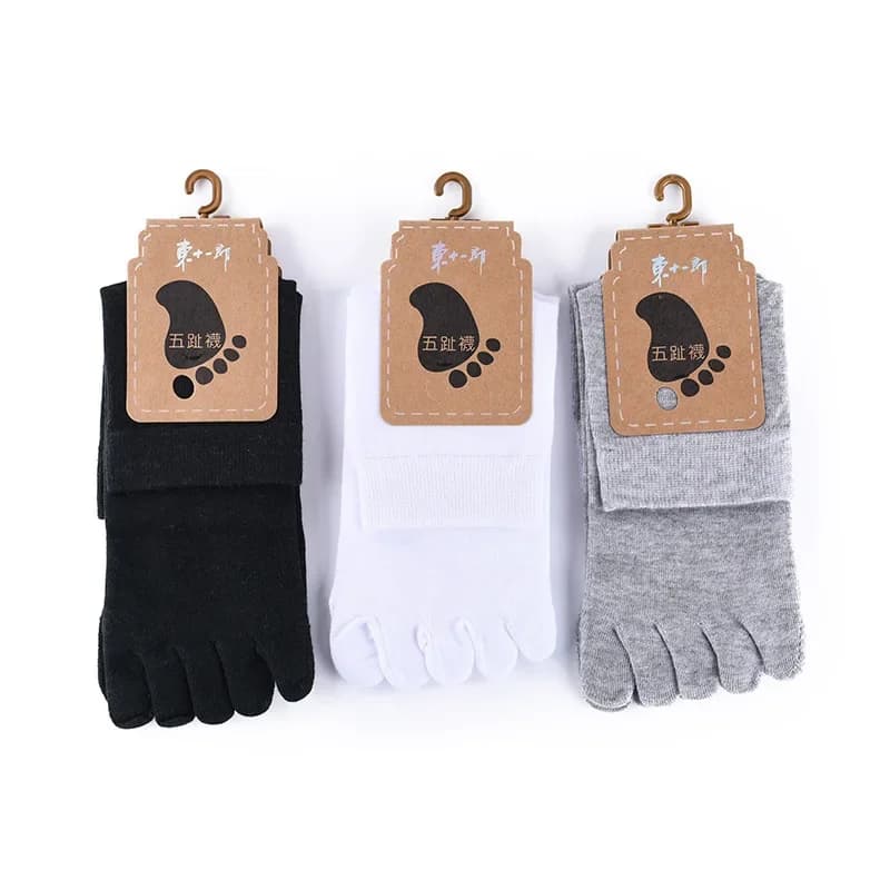 6 paia di calzini unisex da uomo/donna, calzini a cinque dita, calzini sportivi in morbido cotone traspirante, calzini con dita separate, neri, bianchi, grigi
