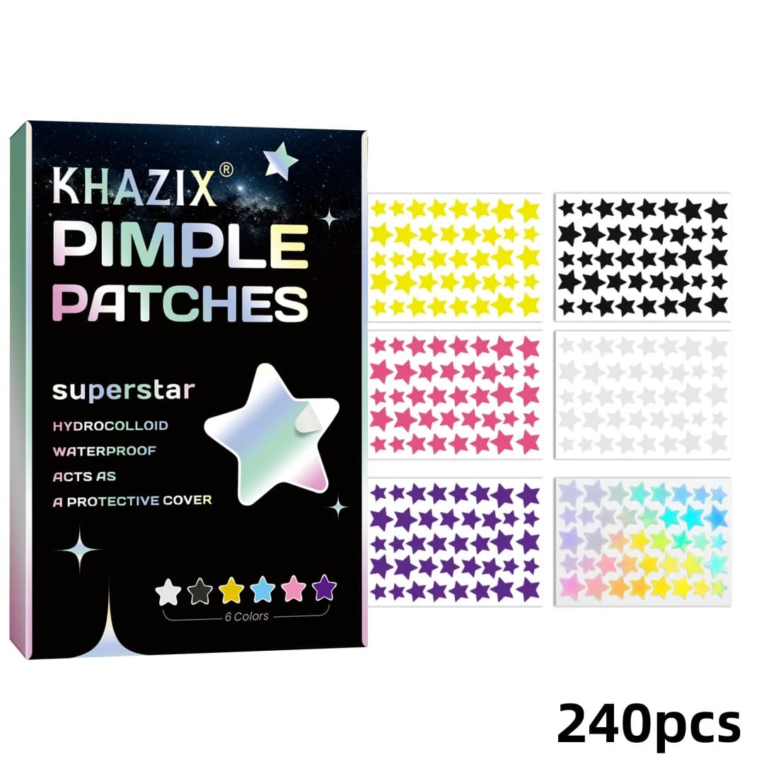 Hydrocolloid Acne Patch 240/480PCS Cute Star Pimple Stickers for Face with Tea Tree Blemish Cover Spot Care
