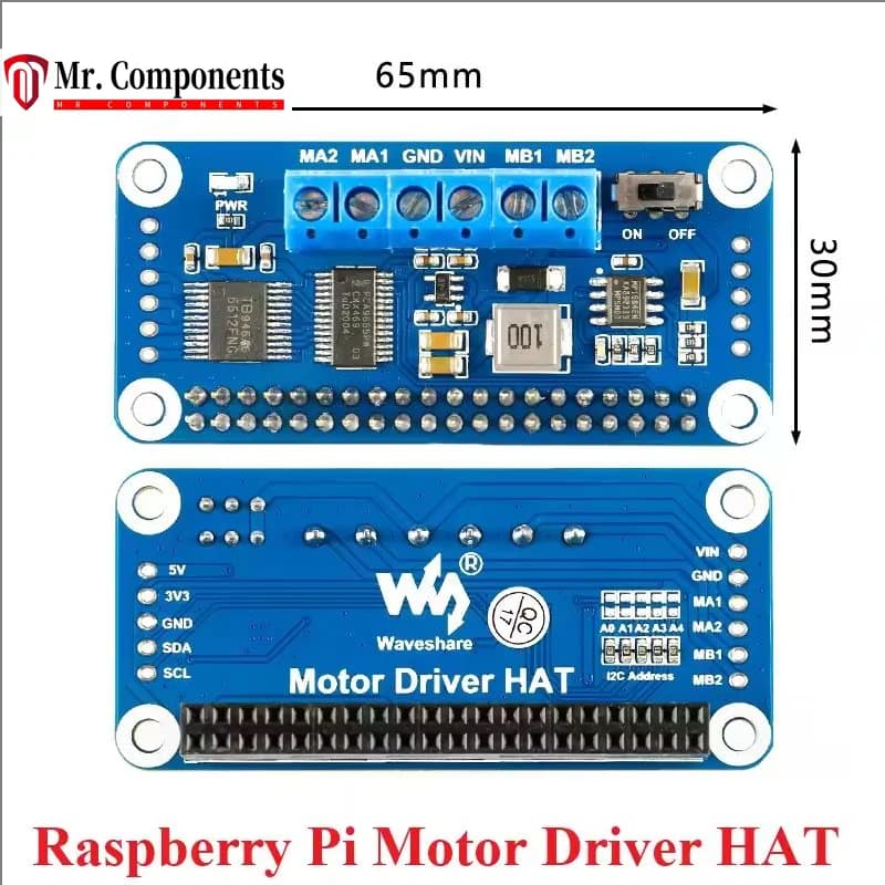Module HAT TB6612FNG PCA9685 I2C interface for Raspberry Pi 4a generation 3B+