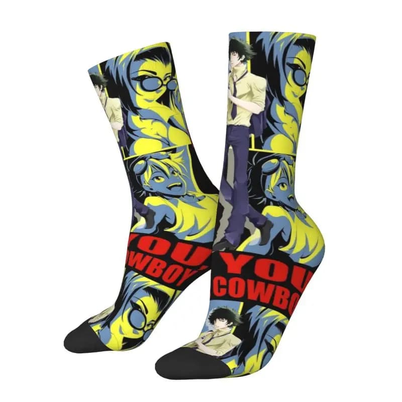 Calzini personalizzati da cowboy Bebop Anime Uomo Donna Crew Calzini unisex Kawaii Cartoon Manga Calzini eleganti primavera estate autunno inverno