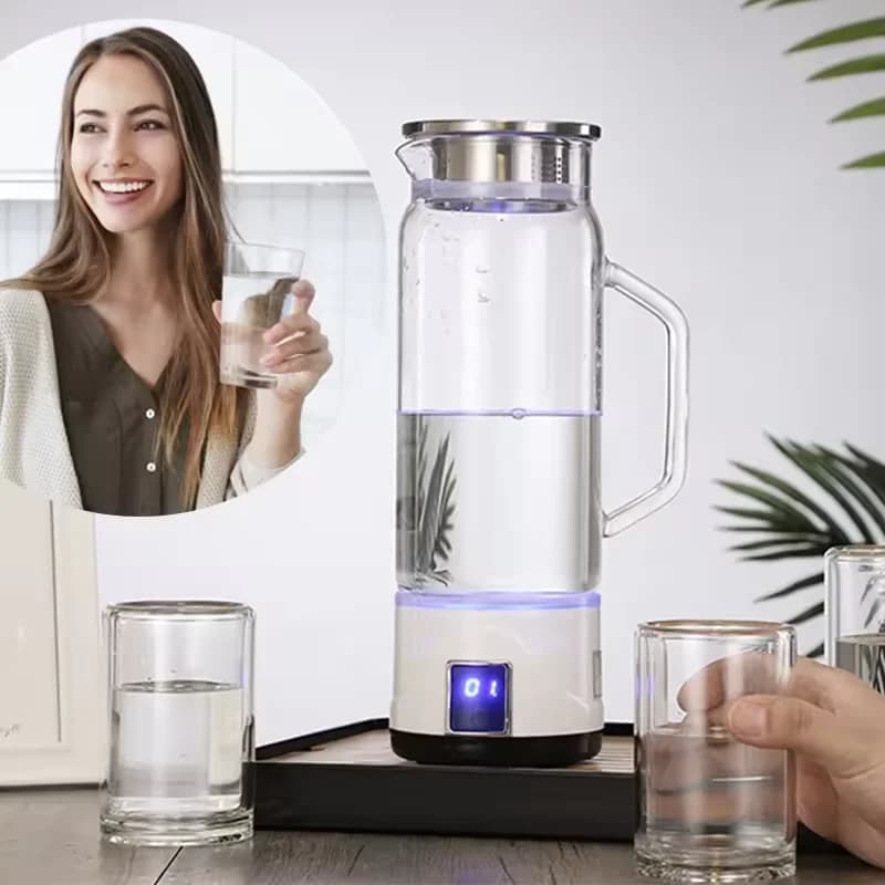 Prezzo di fabbrica Brocca per acqua ad alto contenuto di idrogeno Bollitore elettrico Brocca ricca di idrogeno Ionizzatore d'acqua per la casa con schermo di visualizzazione