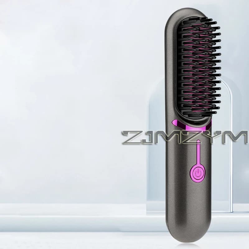 Piastra per Capelli Senza Fili con Ricarica USB, Spazzola Lisciante a Riscaldamento Rapido, Arricciacapelli Multifunzionale in Ceramica, Strumento per Acconciature