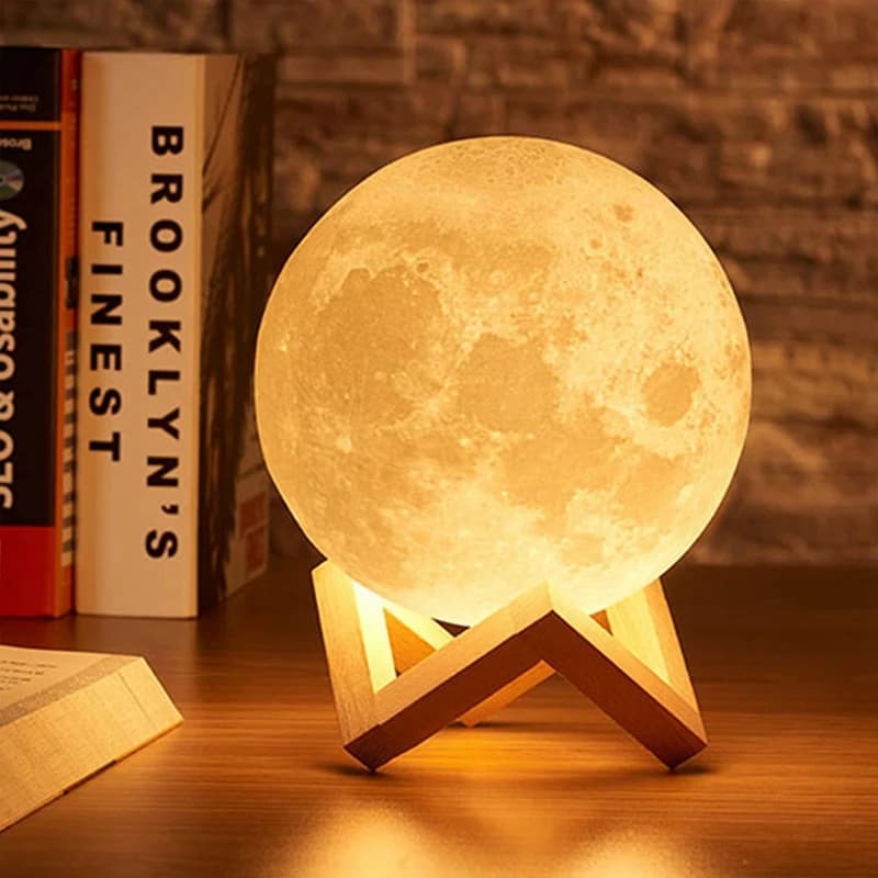 Lampada da lettura a LED a forma di luna, luce notturna a forma di galassia, regalo di compleanno per bambina, bambino, decorazione per camera da letto, illuminazione per interni