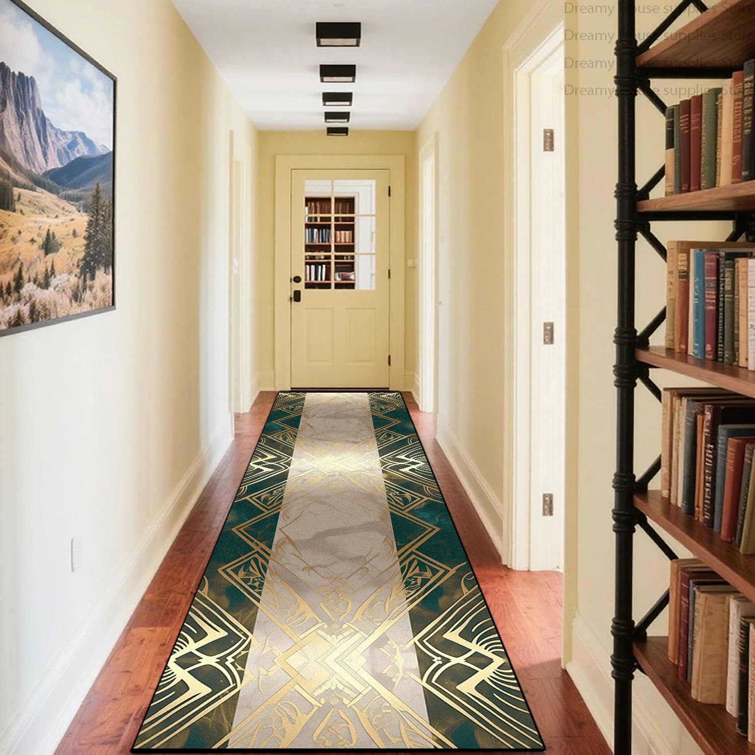 Luxury Golden Long Corridor Carpet Decoration Home Bedroom Living Room Runner Rugs Easy Clean Non-slip Stair Porch Floor Mats