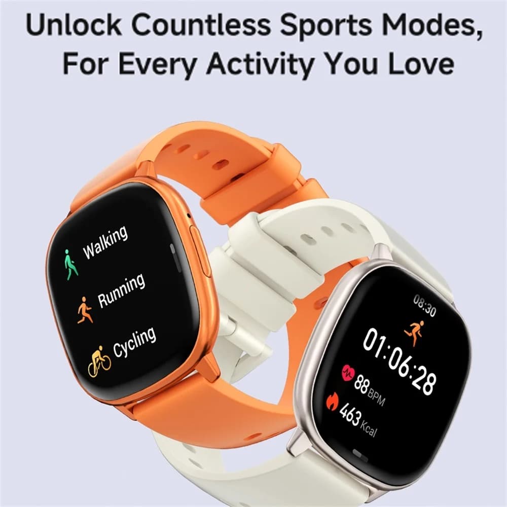 Smartwatch Ultra-sottile con Schermo AMOLED, Chiamate Bluetooth, Monitoraggio Frequenza Cardiaca, Musica, Orologio Sportivo, Sveglia, Meteo per Uomini e Donne