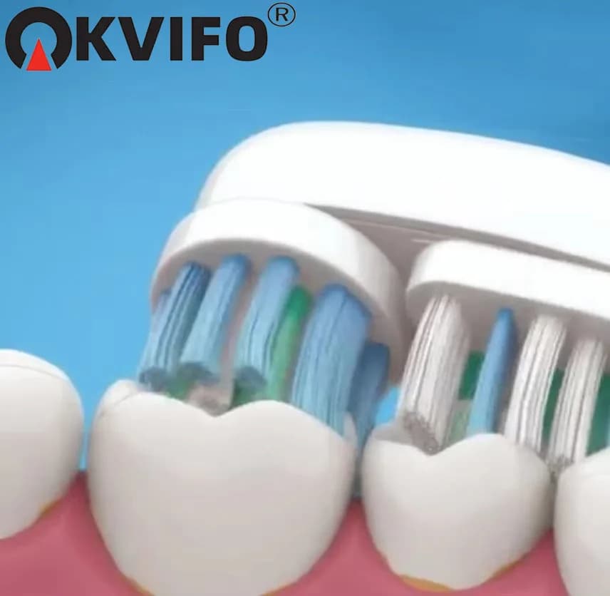 KVIFO 4/8/16/20 pz For Dual Clean Electric Toothbrush Replacements Soft Heads 1000 8000 9000 417A Pulite Setole Ugelli
