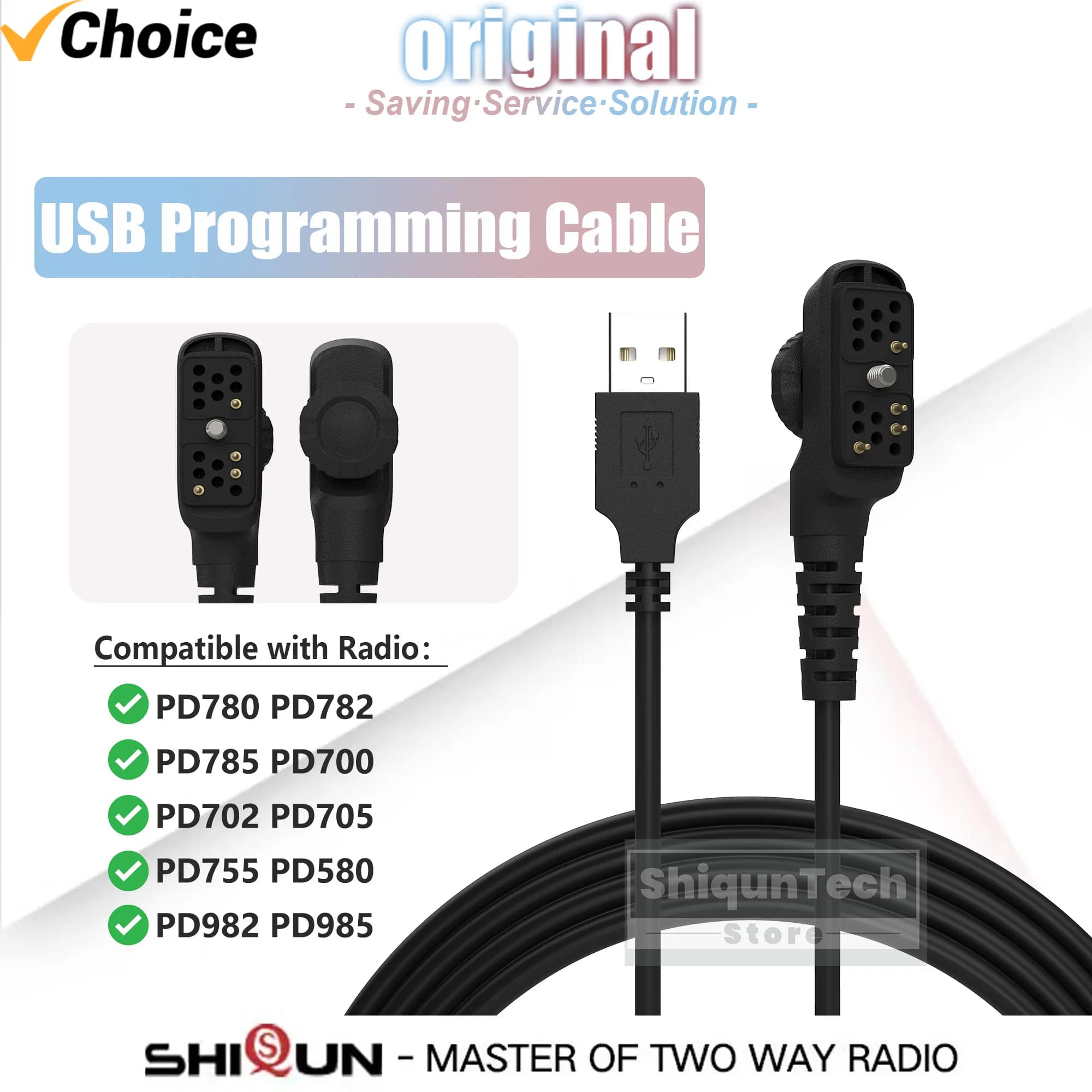 DP780 USB Programming Cable PC38 PD785 Walkie Talkie Program Cable Compatible with PD702 PD705 PD755 PD985 PD982 Two Way Radios