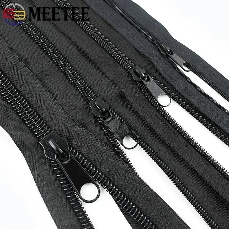 1-5M 3 # 5 # 8 # 10 # Cerniere in nylon da cucire per metri Estrattore di cursori per cerniere di ricambio Zip nere Kit di riparazione per cerniere Accessori fai da te
