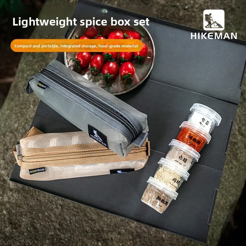 Set di Contenitori per Condimenti da Esterno, Barattoli Modulari per Spezie da Campeggio, Organizzatore Portatile Sigillato per Barbecue e Viaggi, Custodia Resistente