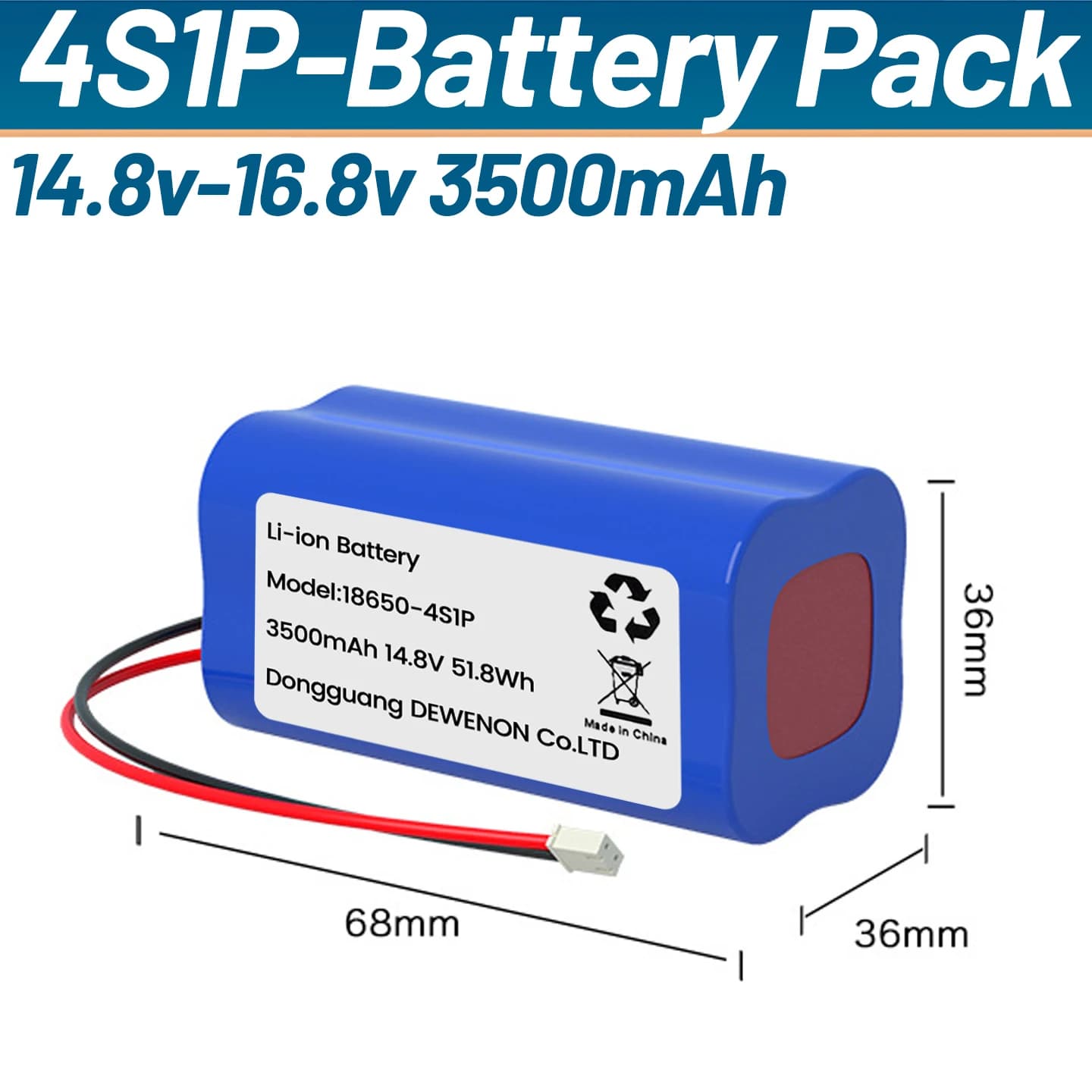 Batteria ricaricabile agli ioni di litio 14.4V 14.8V 16.8V 3500mAh 18650 4S1P per pistola massaggiante, accessori intercambiabili per massaggiatore.