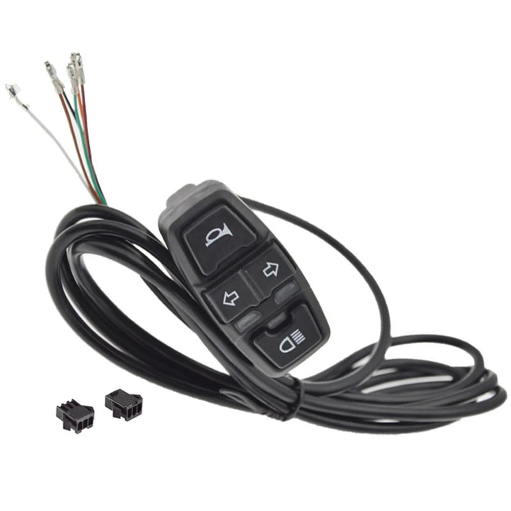 Interruttore Clacson e Faro per E-bike 36V/48V, Accessori di Facile Installazione per Bici Elettriche e Scooter, Pulsante di Controllo per Indicatori di Direzione