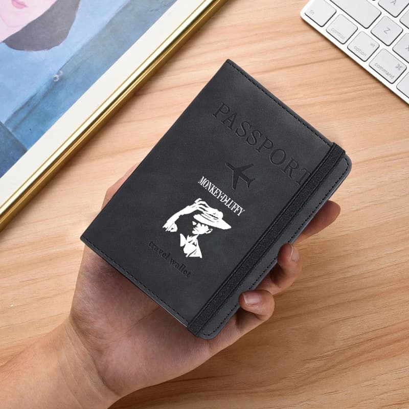 Porta Passaporto One Piece, Accessorio da Viaggio con Cartoni Animati, Porta Carte di Credito e Biglietti da Visita, Regalo di Compleanno