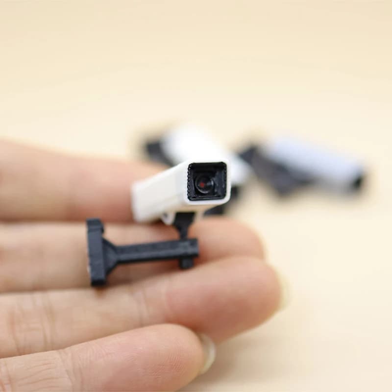 1/12 scale miniature surveillance camera for doll case decorations, micro scene accessory for home dolls