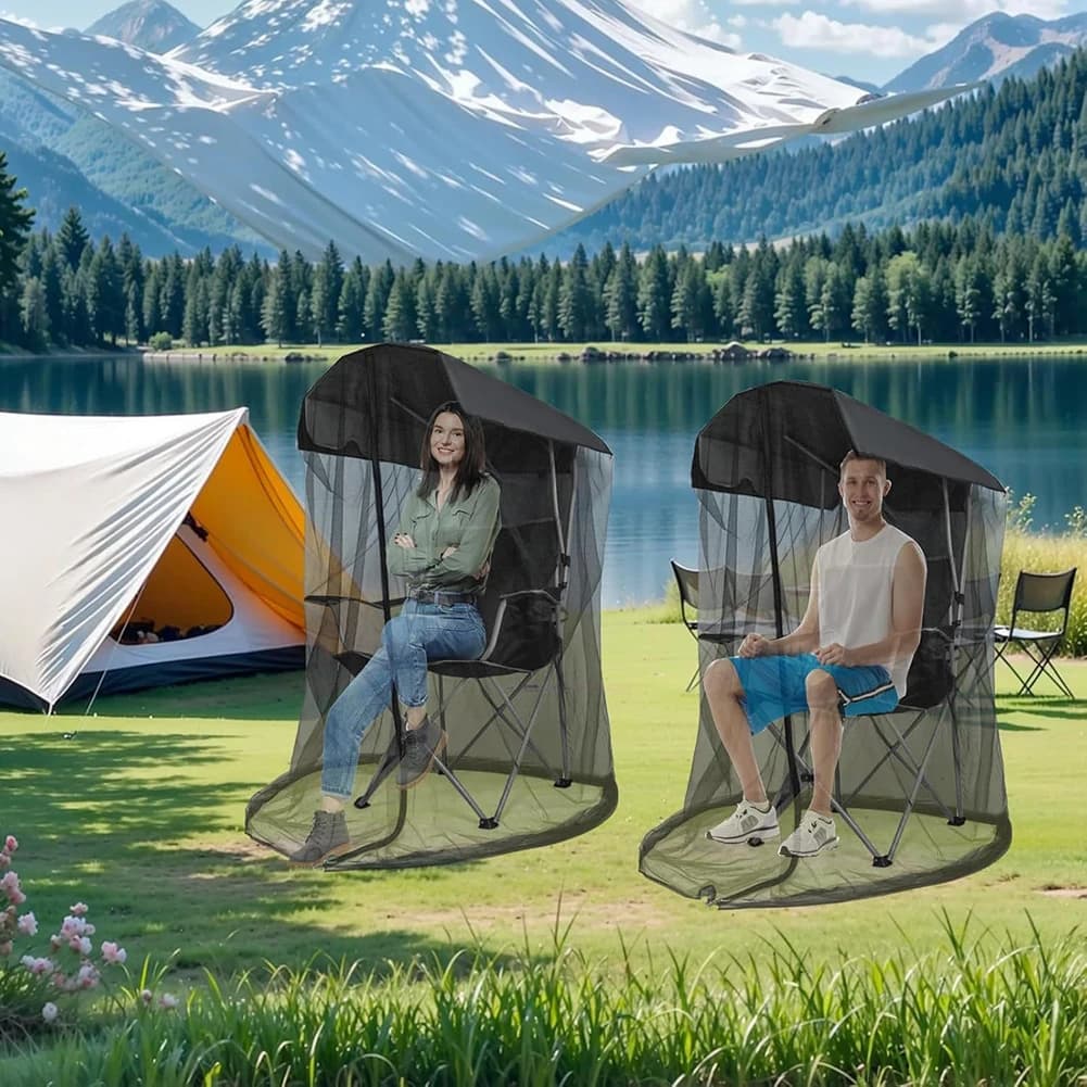 Altalena da pesca Zanzariere Rete Parasole Copertura in rete Protezione completa dagli insetti a 360° Parasole UV integrato Installazione senza attrezzi