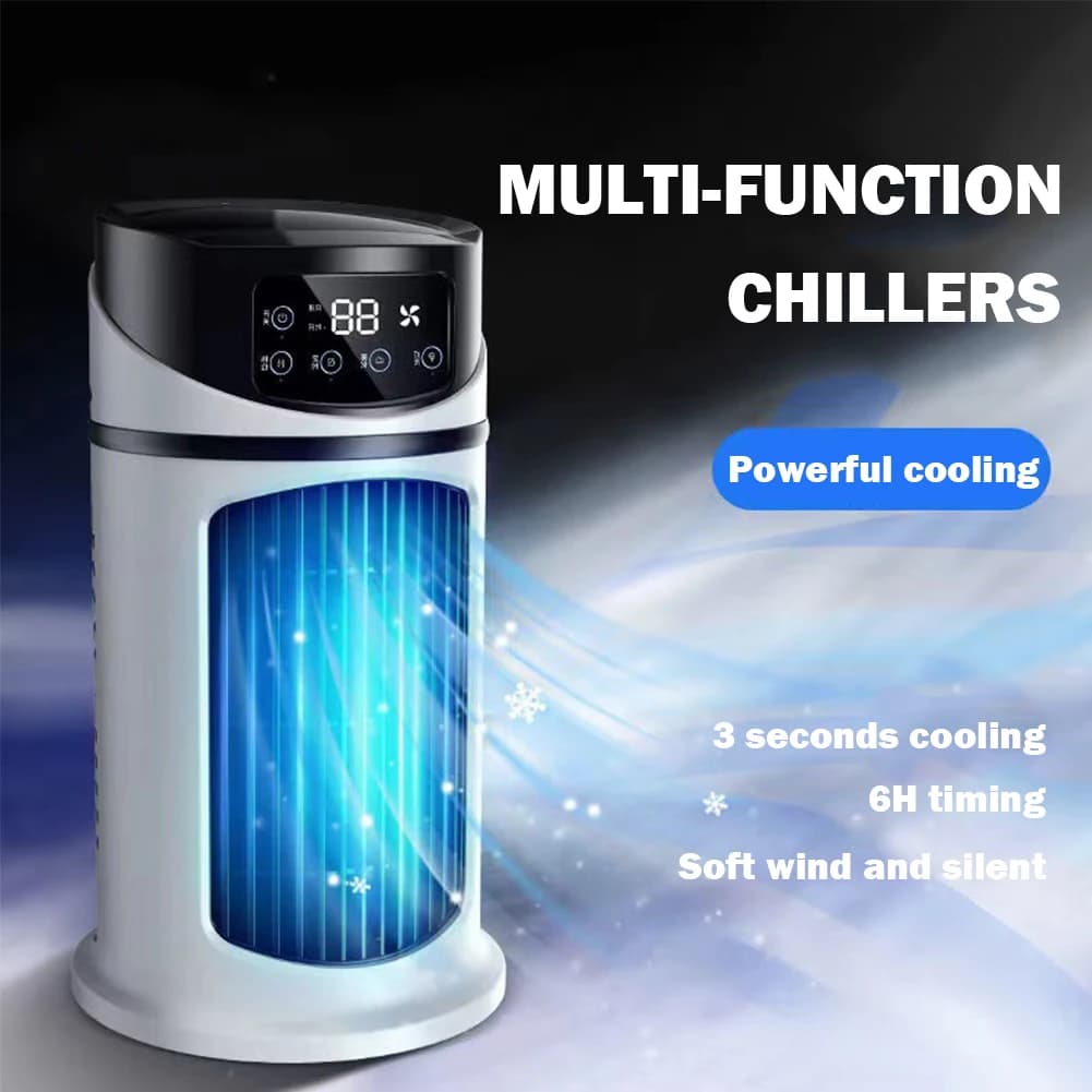 Ventola di raffreddamento evaporativo con timer da 6 ore con umidificatore Ventola di raffreddamento ad aria per uso domestico, ufficio, camera da letto