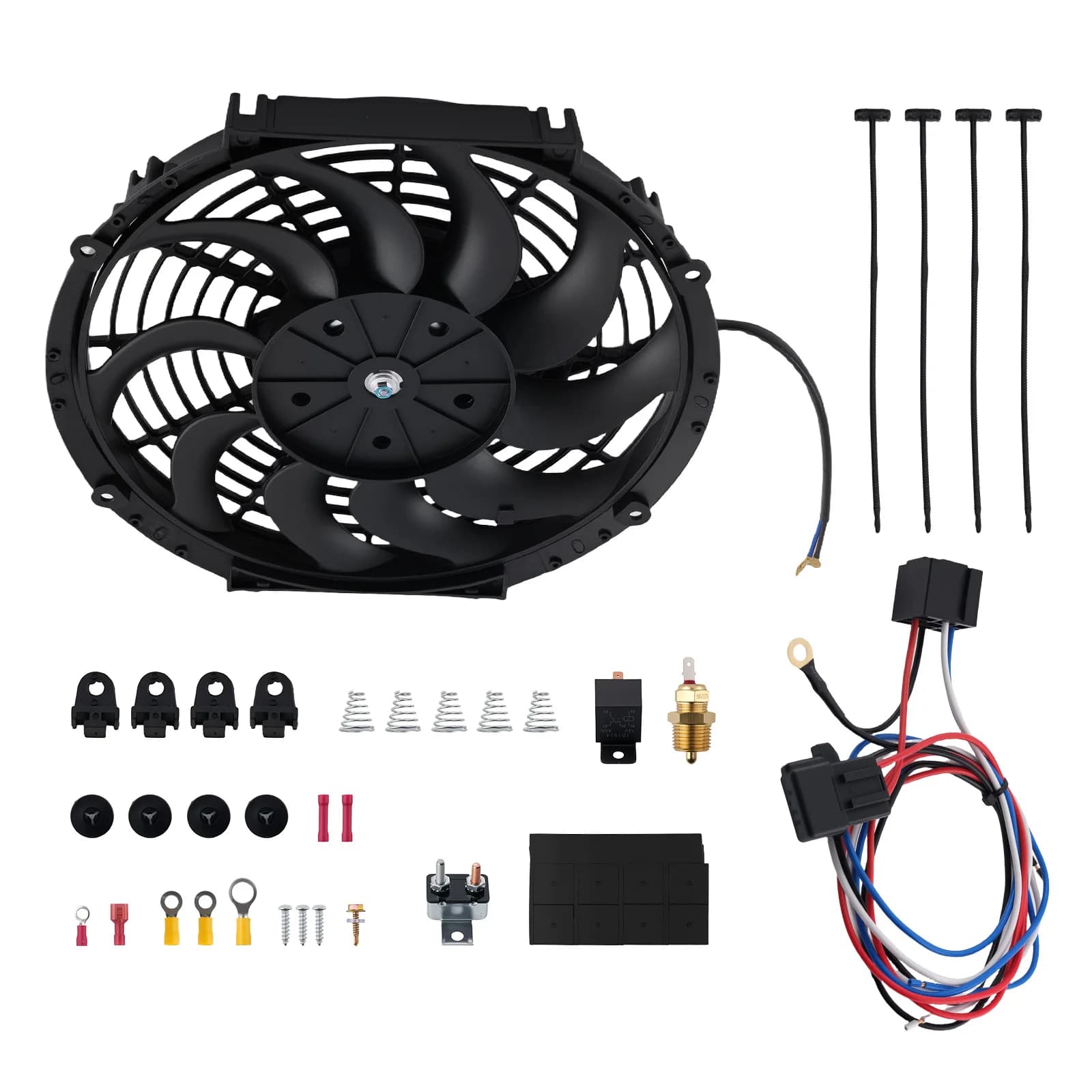 Ventola di Raffreddamento per Radiatore Motore Elettrico, 12 Pollici Universale 80W 12V