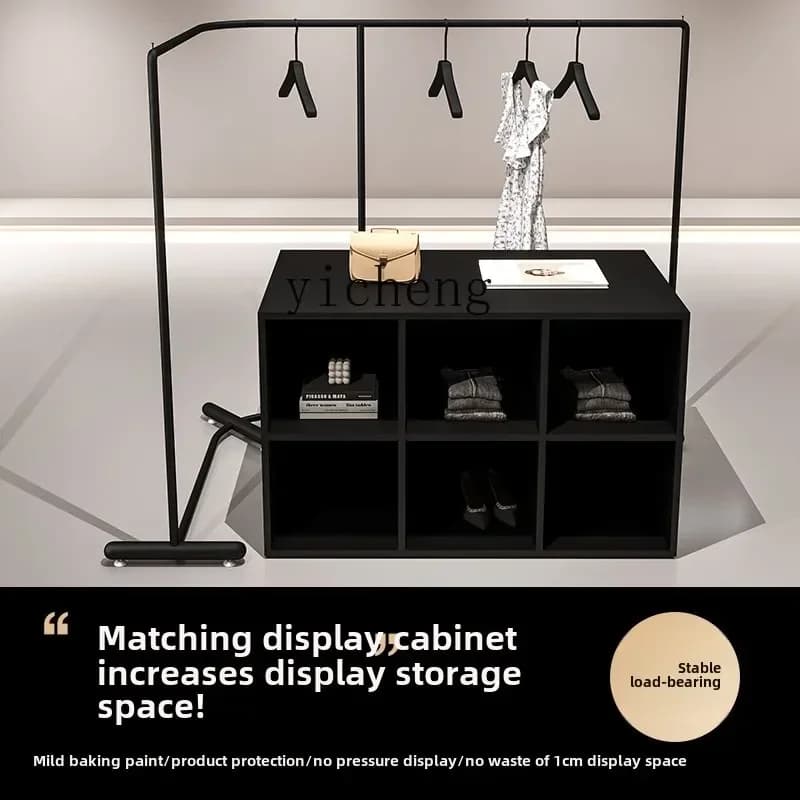 L13 Clothing Display Rack Wrought Iron Black Hanger Corner Clothes Display Women's Clothing Store Corner Shelf