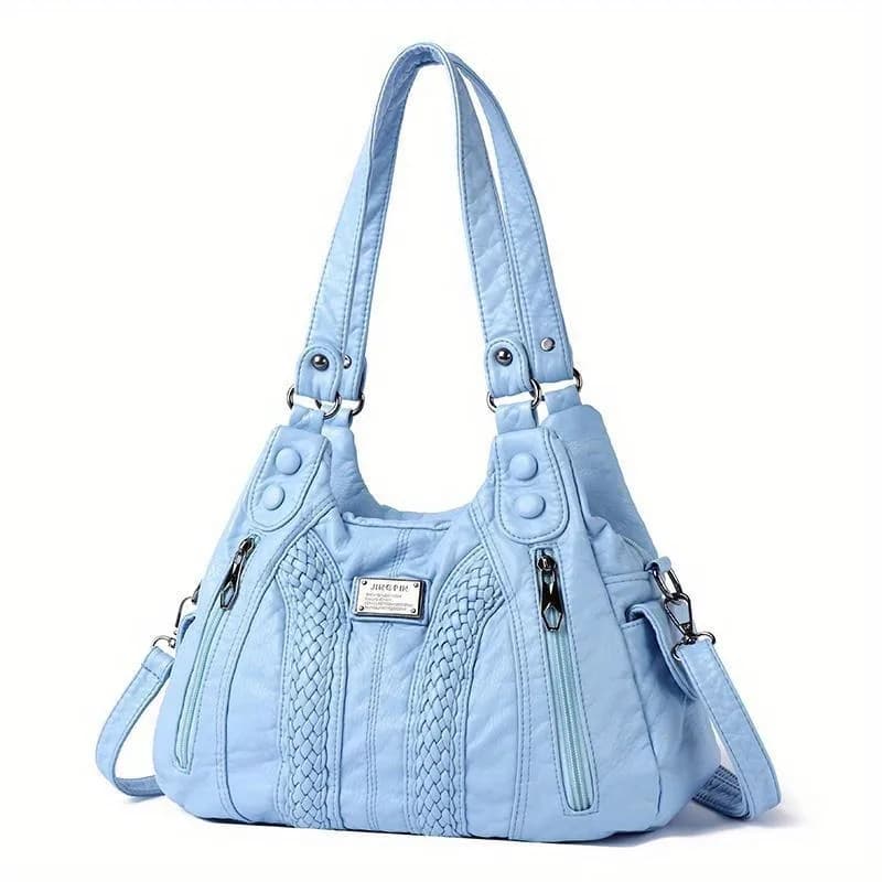 Borsa a Tracolla Lavata da Donna Stile Europeo Americano Casual Moda Versatile Borsa a Spalla