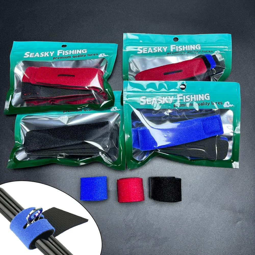 3/5pcs Fishing Rod Tie Holder Strap Belt Tackle Elastic Wrap Fishing Band Pole Holder Fastener Ties Outdoor Tool Accessories