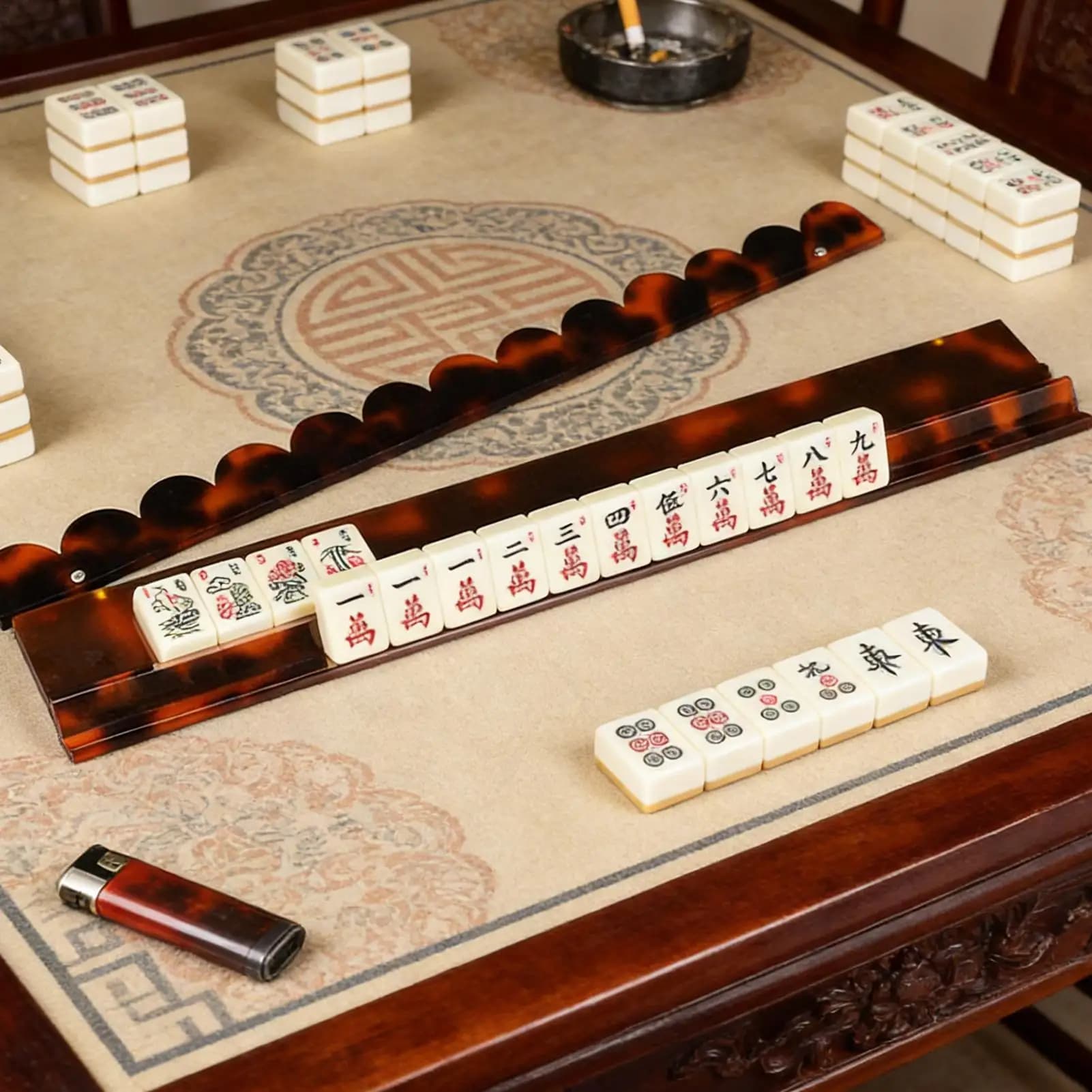 Supporti per Mahjong con Spintori, 1 Pezzo Supporto e Spintore Tutto-in-Uno per Tessere Mahjong, Supporti per Tessere Majiang in Acrilico