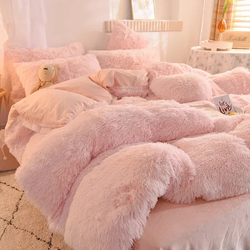 Warm Furry Duvet Cover Queen Soft Comfortable Long Plush Quilt Cover 220x240cm Warmth Blanket Comforers Covers Only Duvet Cover