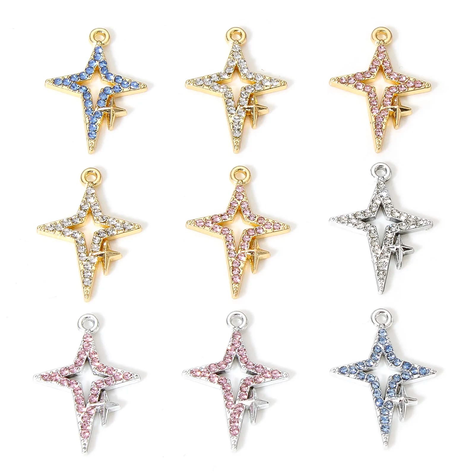 10 pz Galaxy Charms Stella Multicolor Micro Pavimenta Pendenti per Collana FAI DA TE Orecchini Creazione di Gioielli Regali Delle Donne 23mm x 16mm