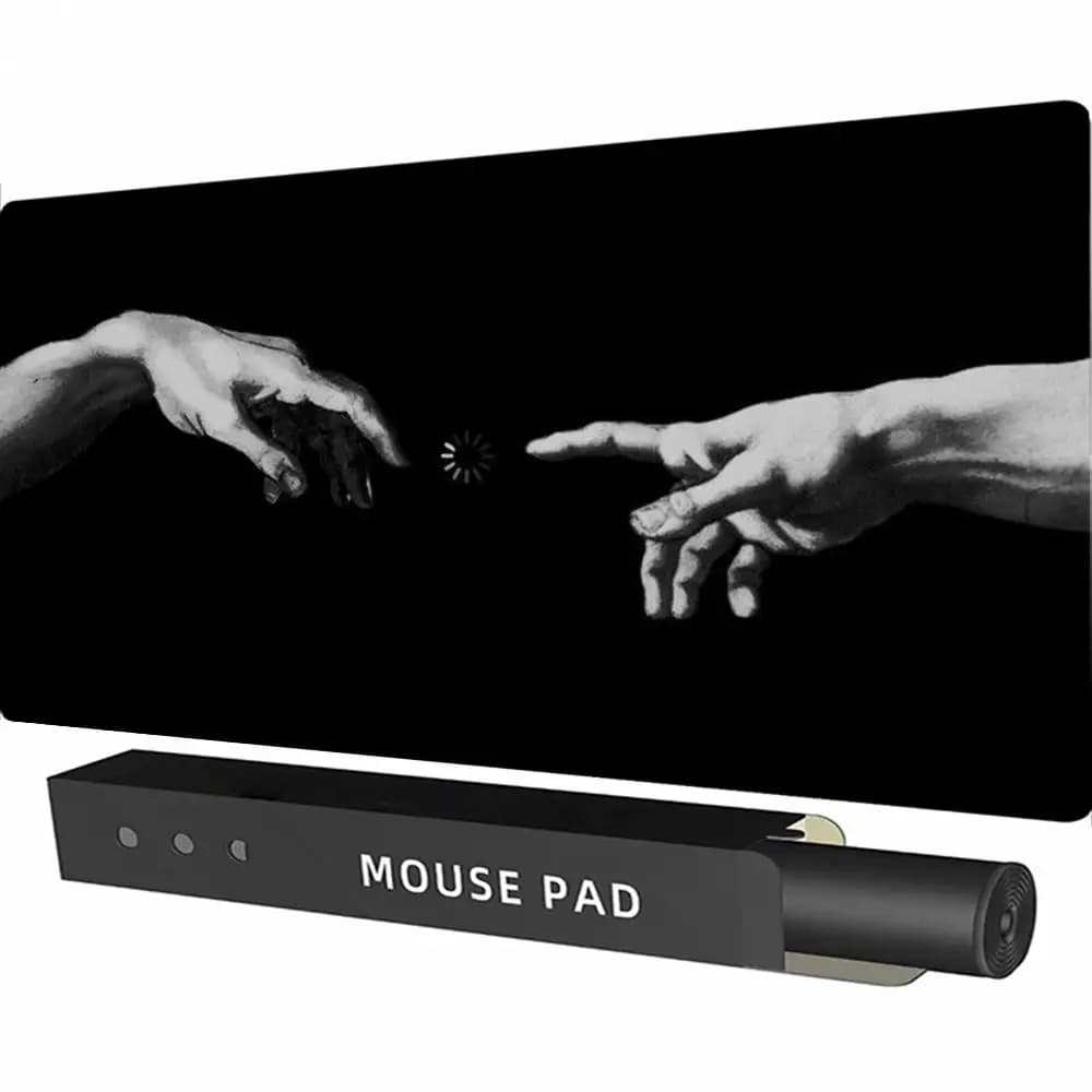 Black White Minimalist Silhouette Mouse Pad Large Waterproof Desk Mat Non Slip Rubber Gaming Office Multi Pattern Pad