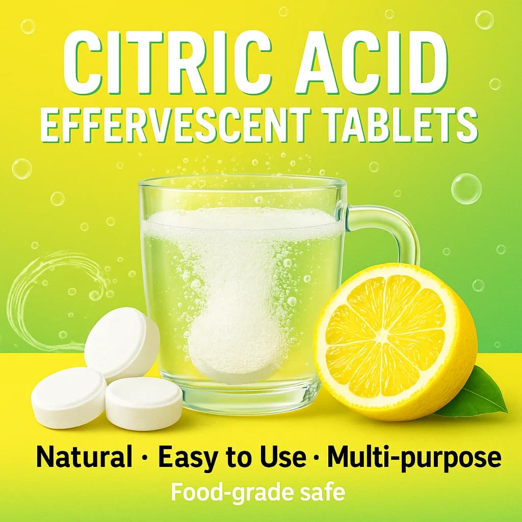 10 Count Food-Grade Oxygen Kitchen & Tea Set Descaler Effervescent Cleaning Tablets for Safe Kitchen Appliances Cleaning