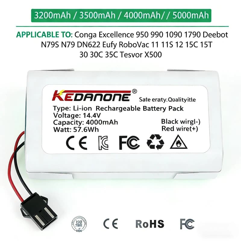 High capacity Vacuum Cleaning Robot Battery14.4V for Conga Excellence 3500 950 990 1090 1790 Deebot N79S N79 DN622 Eufy Robovac